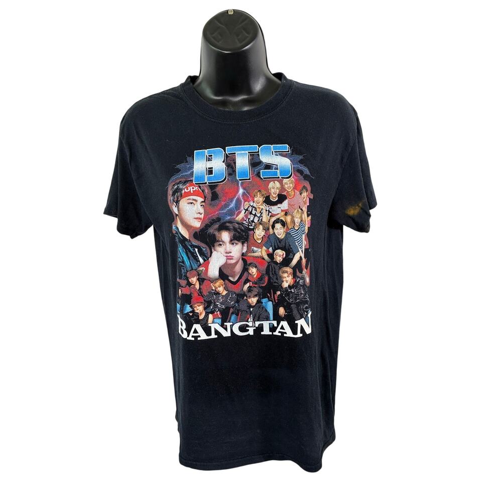 BTS Bangtan Kpop Graphic T Shirt Black Gildan Small